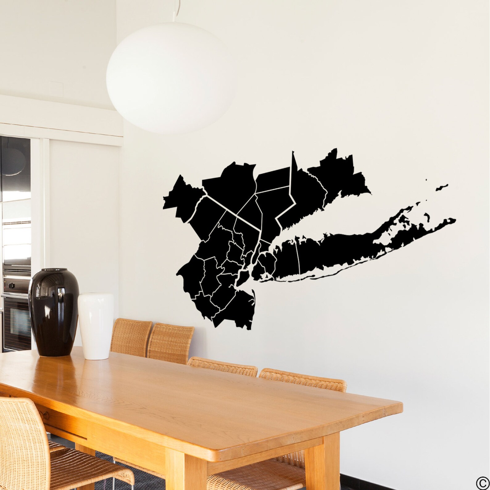 Tri-state Area Map Wall Decal K730 - Etsy