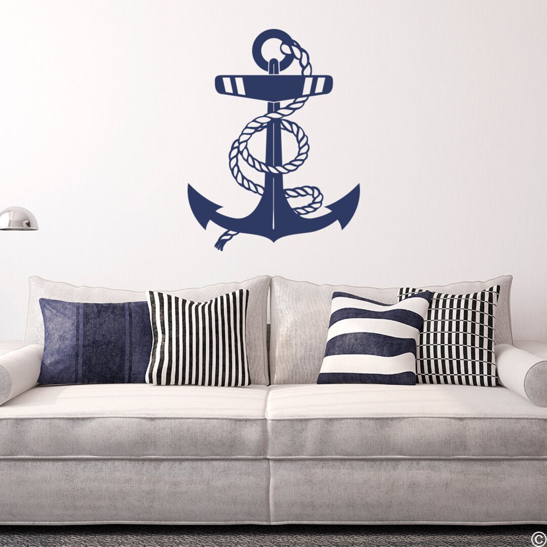 Ship's Anchor Vinyl Wall Decal Nautical Ocean Beach House Etsy