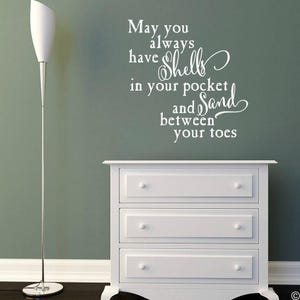 Shells and Sand Quote Vinyl Wall Decal L132