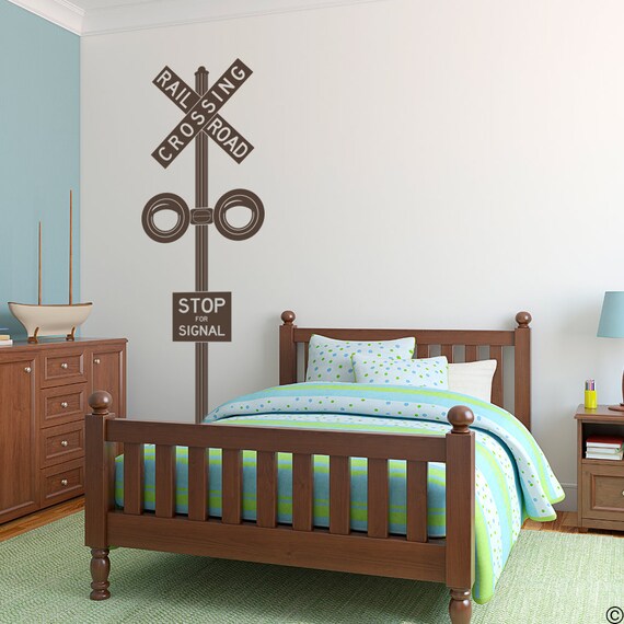 The Railroad Crossing Wall Decal For Your Train Themed Bedroom Nursery And More K702