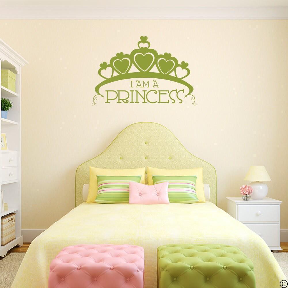 I'm A Princess Crown Vinyl Wall Decal - Fits Little Girls Bedroom ...