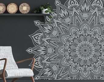 The Shyla Mandala wall decal, medallion yoga studio art, home decor, nursery decor, ceiling or wall install, removable sticker K865