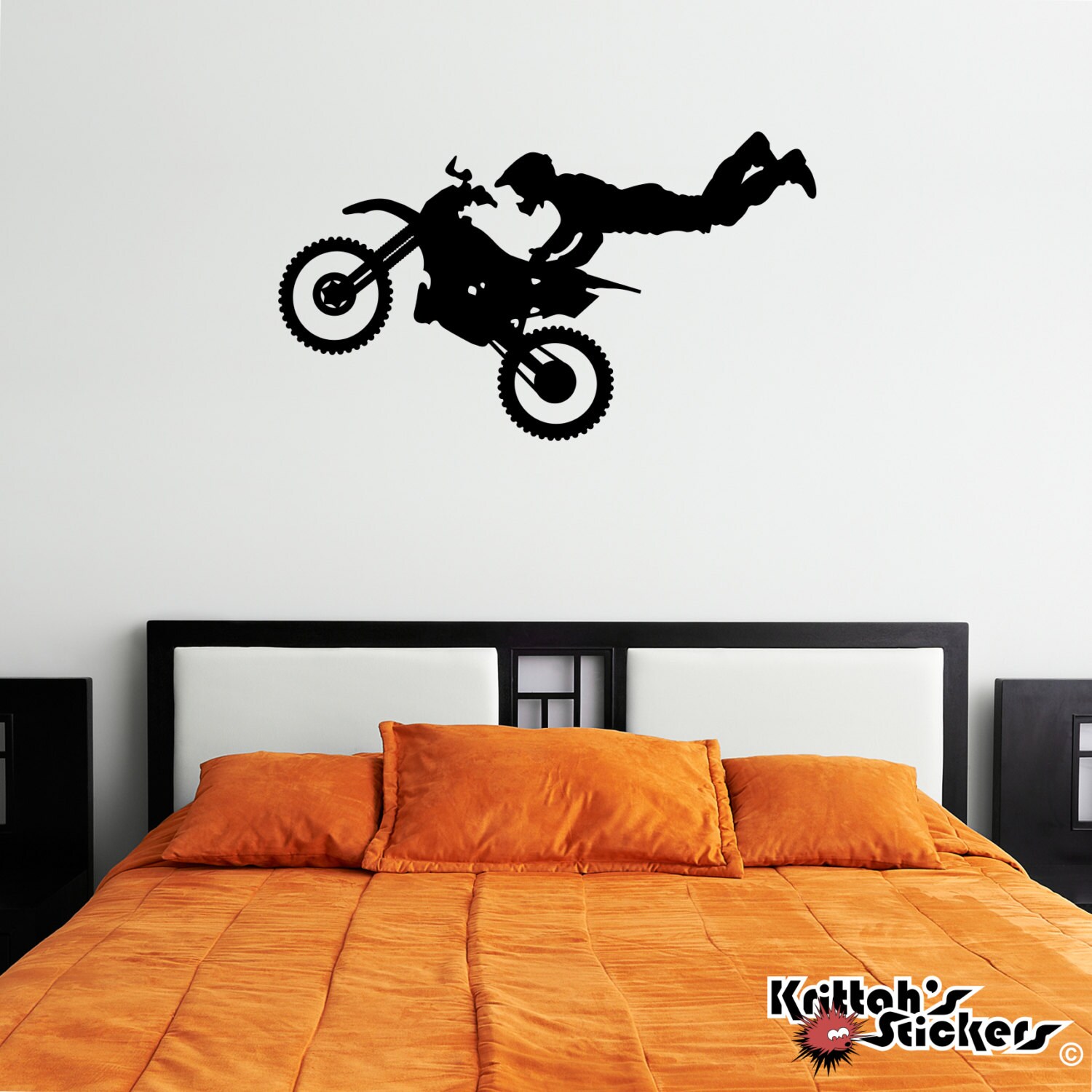 Motocross Superman Vinyl Wall Decal 39 x 22.5 inches K448W Etsy