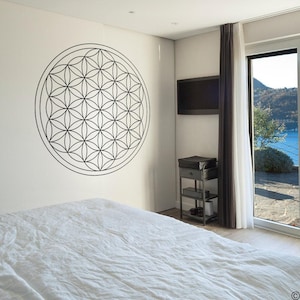 Flower of Life Wall Decal - fits living room, nursery, kitchen, bedroom + more K703