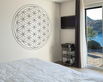 Flower of Life Wall Decal - fits living room, nursery, kitchen, bedroom + more K703