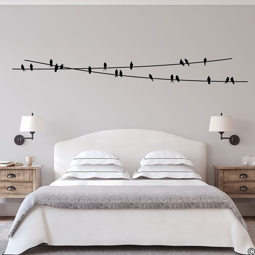 Wall Decals Birds on A Wire Vinyl Decal Home Decor Etsy