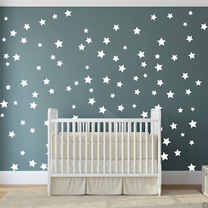 Star Vinyl Wall Decals - each set includes 102 stars in 5 sizes for you and your kids to fill walls and ceilings with - removable K731