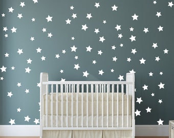 Star Vinyl Wall Decals - each set includes 102 stars in 5 sizes for you and your kids to fill walls and ceilings with - removable K731