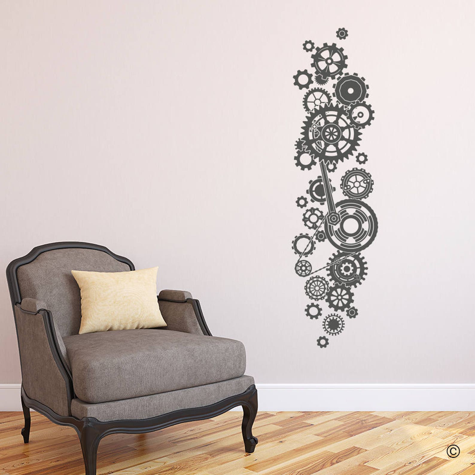 Steampunk Gears and Cogs Wall Decal Removable Home Office Etsy