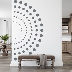 Dots Half Circle Vinyl Wall Decal, boho home decor K873