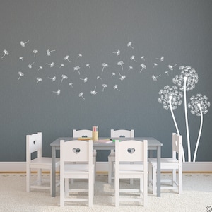 The Bella Dandelions Wall Decal, with 41 DIY floating seeds K793