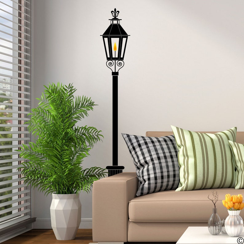 Gas Lamp Post Wall Decal Steampunk Wall Art Removable Wall Etsy