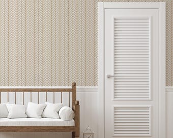 Art Deco Peel and Stick Wallpaper: Beige Geometric Removable Wall Mural CM152