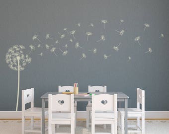 Dandelion Wall Decal "The Sophia" with 31 DIY floating seed decals K545
