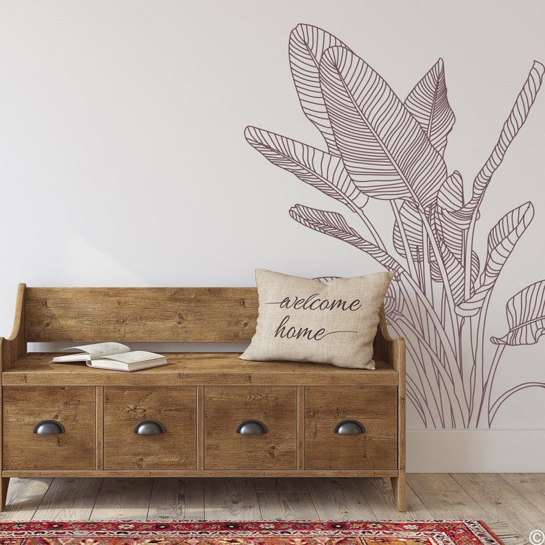 Bird of Paradise Tropical Plant Wall Decal Modern Home Decor Etsy