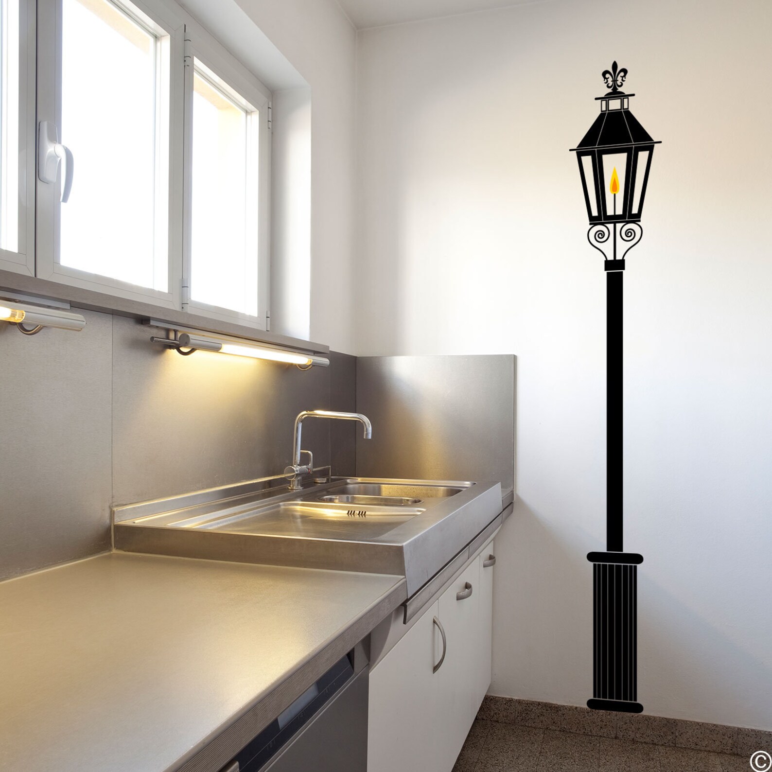 Gas Lamp Post Wall Decal Steampunk Wall Art Removable Wall - Etsy