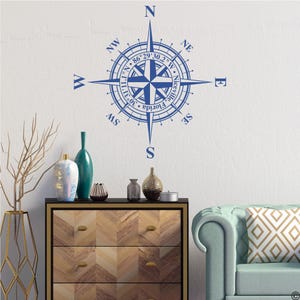 Vinilo decorativo personalizable de rosa de los vientos: añadir coordenadas K771 imagen 6