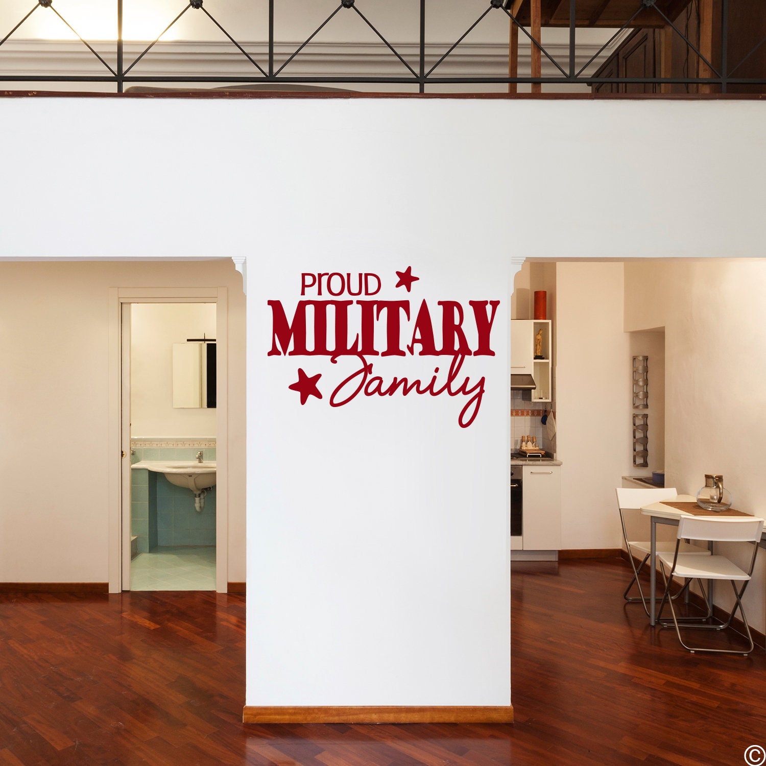 Proud Military Family Vinyl Wall Decal Quote army marines patriotic sticker L097 