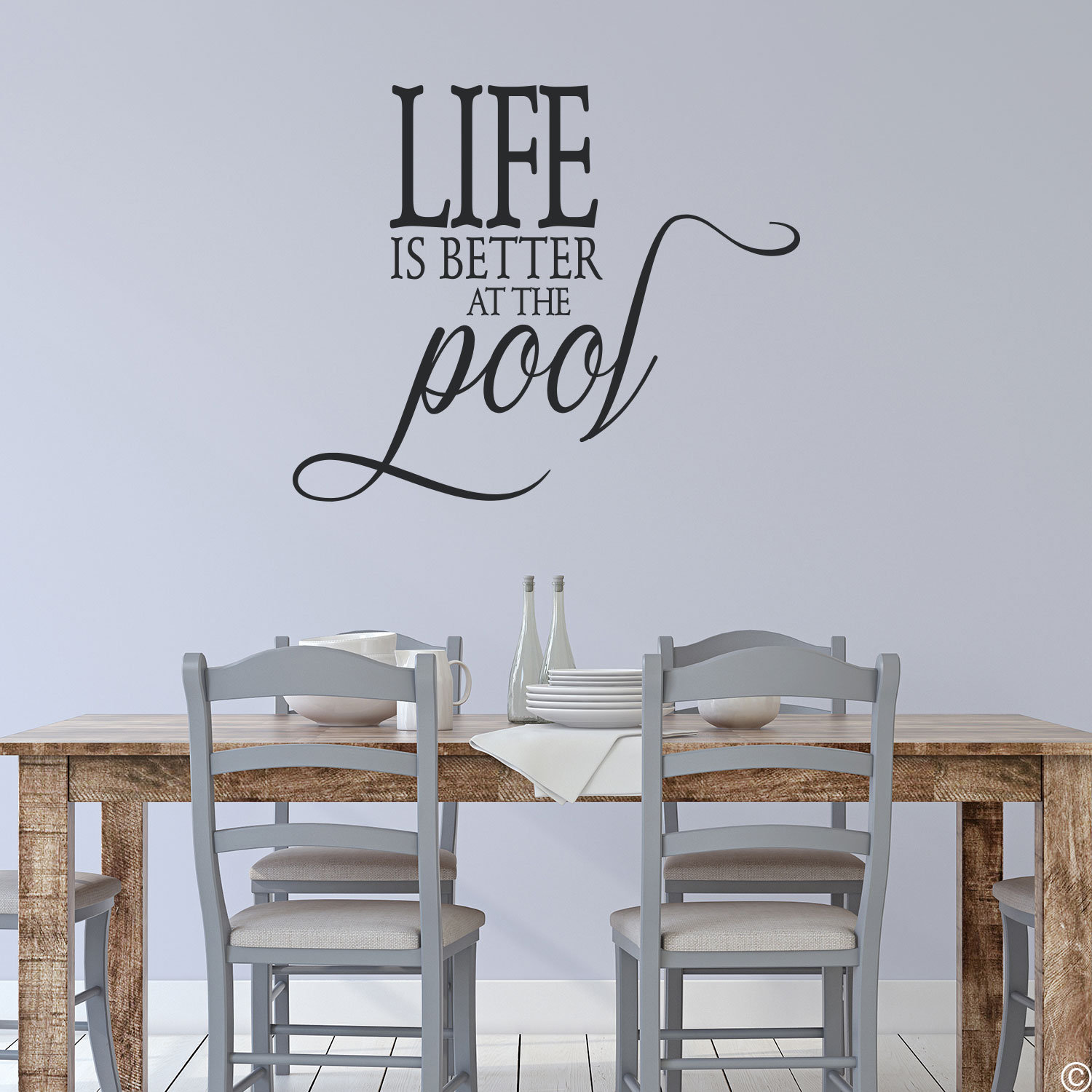 Life Is Better At The Pool Wall Decal Quote, perfect pool house decor L095