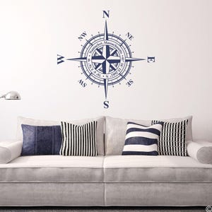 Vinilo decorativo personalizable de rosa de los vientos: añadir coordenadas K771 imagen 7