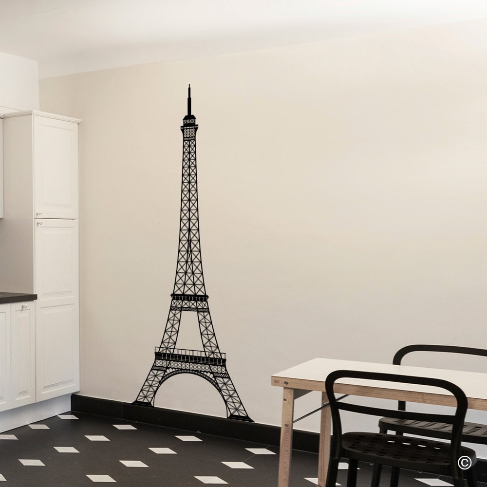Paris Eiffel Tower Vinyl Wall Decal for interior home decor Etsy
