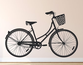 Women's Cruiser Bicycle Wall Decal: Home Decor Art L562
