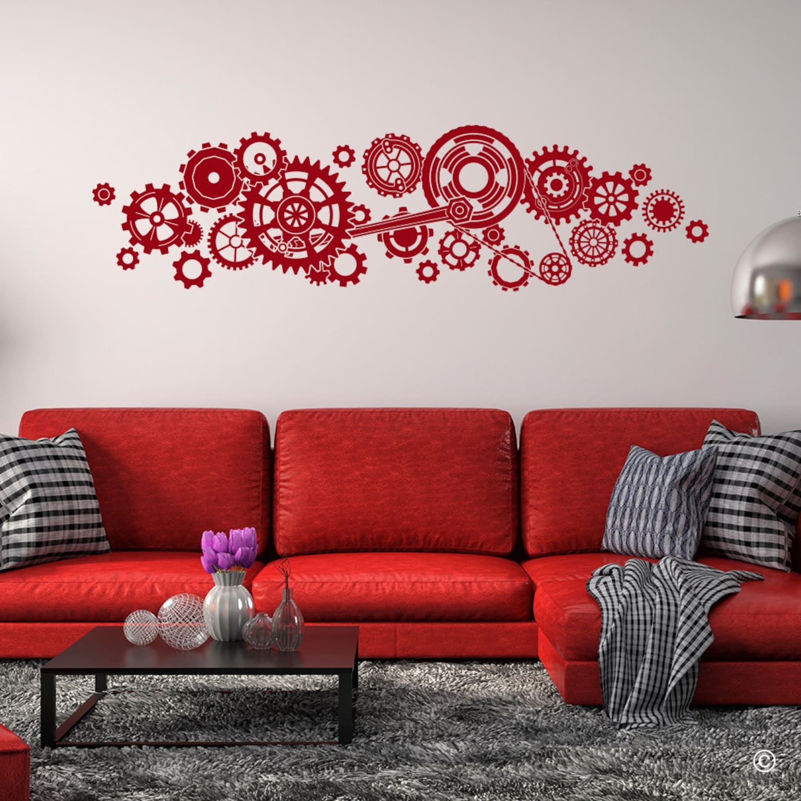 Steampunk Gears and Cogs Wall Decal Removable Home Office Etsy