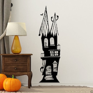 Tall Halloween Home II Wall Decal, Halloween home decor, removable DIY wall art K862