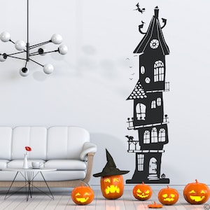 Tall Halloween Home Wall Decal, Halloween home decor, removable DIY wall art K804