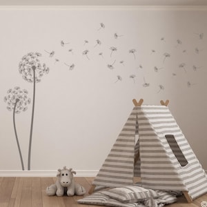 The Freya Dandelions Wall Decal, with 41 DIY floating seeds K747