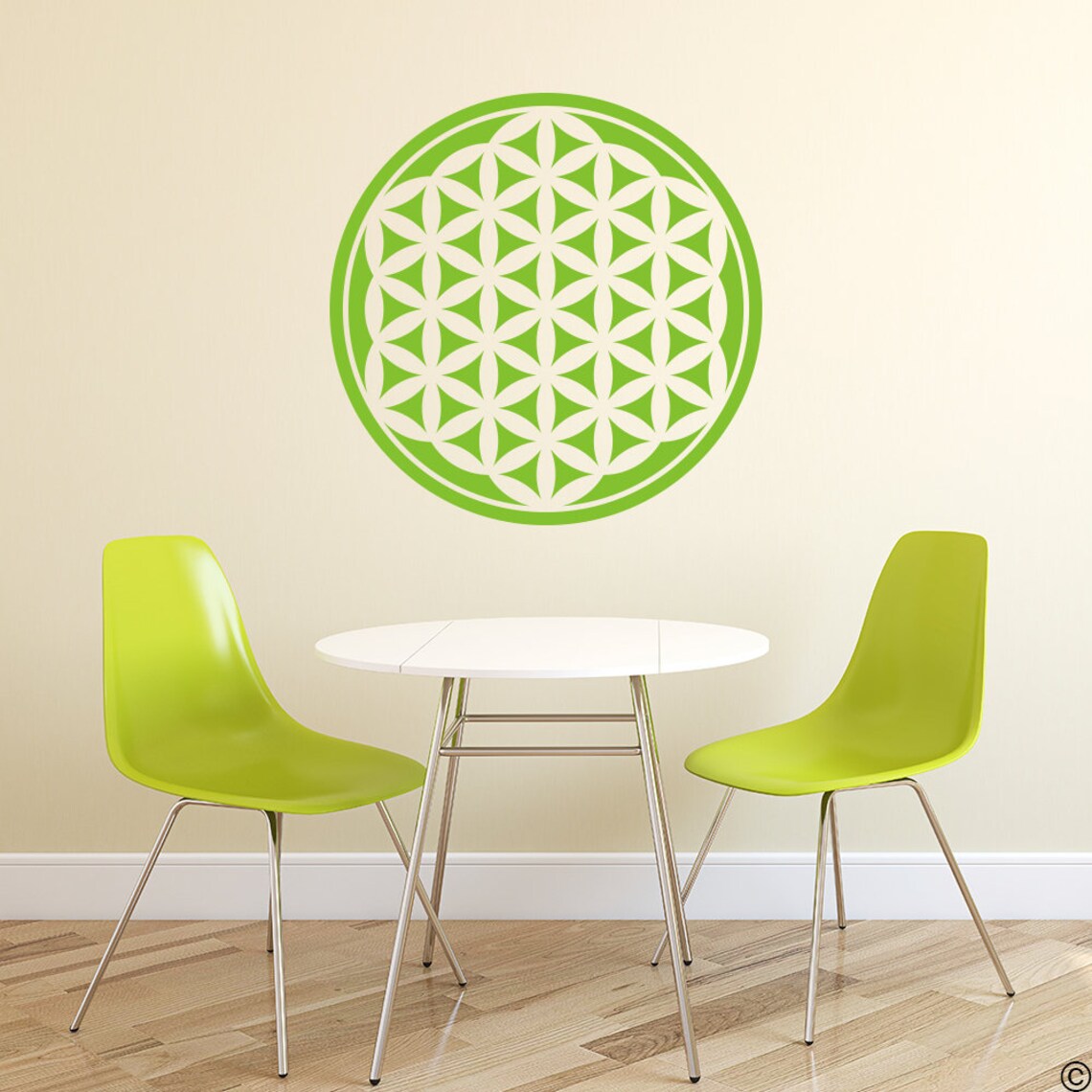 Flower of Life 3 Vinyl Wall or Ceiling Decal for living room Etsy