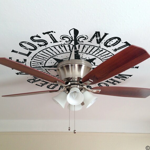 Not All Who Wander Are Lost Distressed Compass Rose Wall Or Ceiling Decal Fleur De Lis Medallion Home Decor Nautical Sticker K769