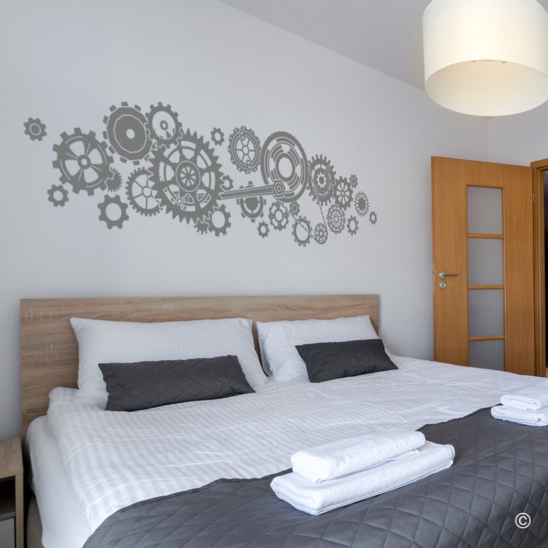 Steampunk Gears and Cogs Wall Decal removable home office Etsy