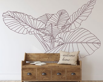 Elephant Ear no.2 Tropical Plant Wall Decal, modern home decor K785