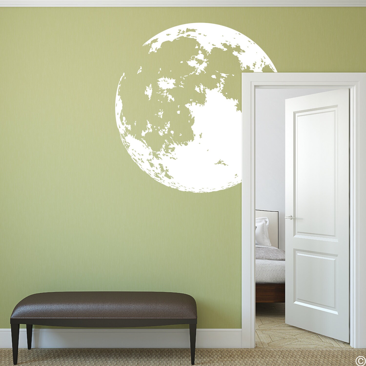 Full Moon Vinyl Wall Decal Perfect for Home Nursery and Etsy