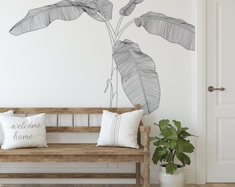 Banana Tree Tropical Plant Wall Decal, modern home decor K872