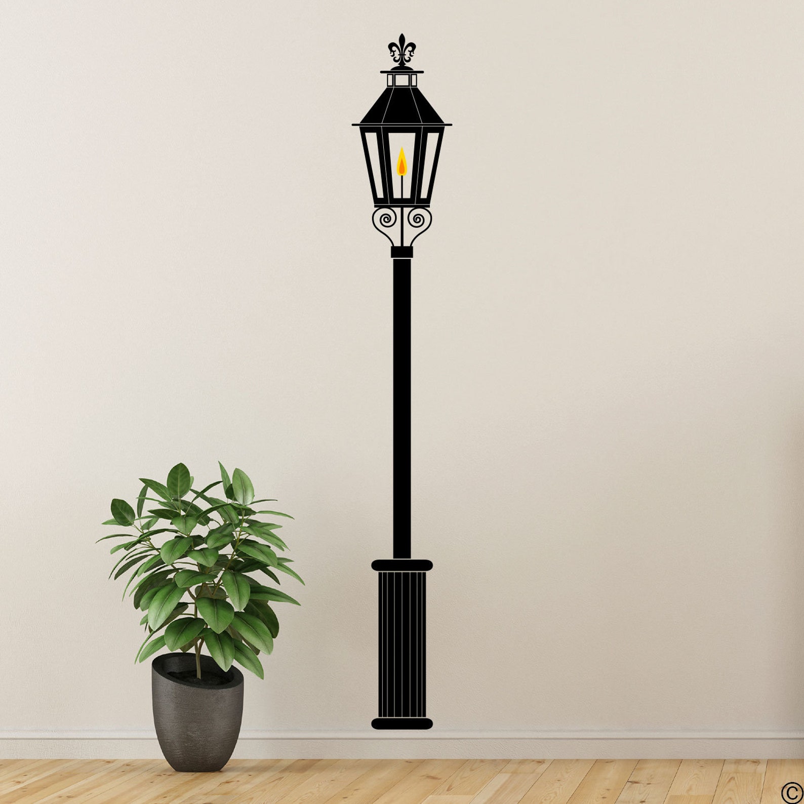 Gas Lamp Post Wall Decal Steampunk Wall Art Removable Wall - Etsy