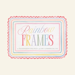 Watercolor Rainbow Frame Clipart – 10 Whimsical PNG Borders