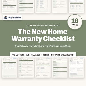 New Home Warranty Checklist, 11-Month Builder Walkthrough Punch List