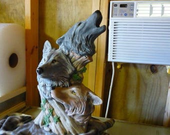 Ready to Paint Ceramic Driftwood Wolf Pack