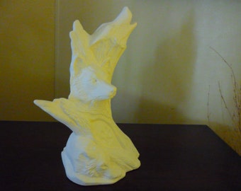 Ceramic Driftwood Wolf totem Ready to paint
