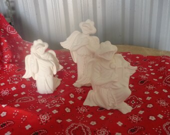 3 Vintage Frog Angels   Ready to Paint