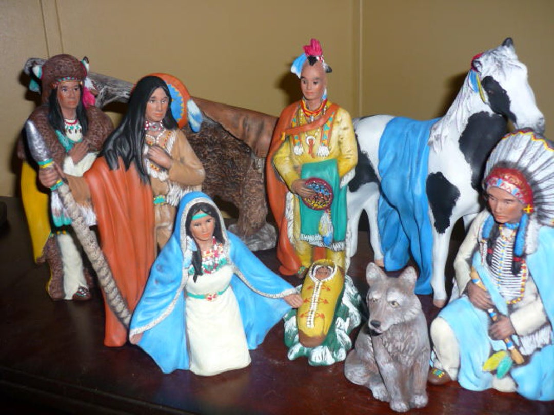 Ceramic American Indian Nativity Set Ready to Paint Etsy
