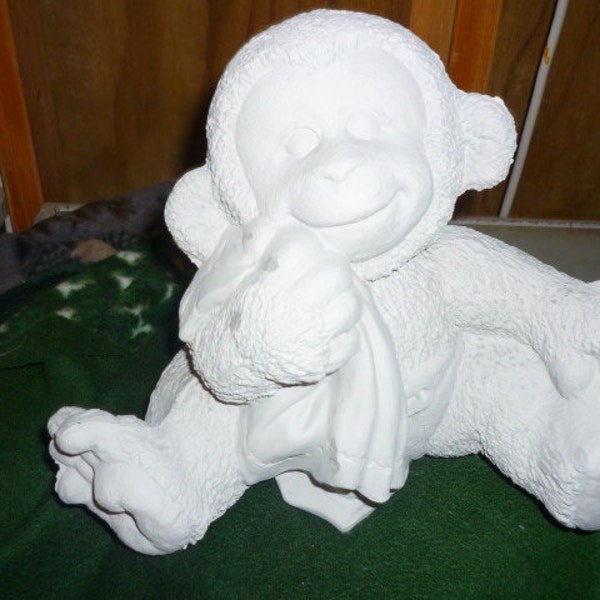 Ready to Paint Ceramic Baby Monkey BanK