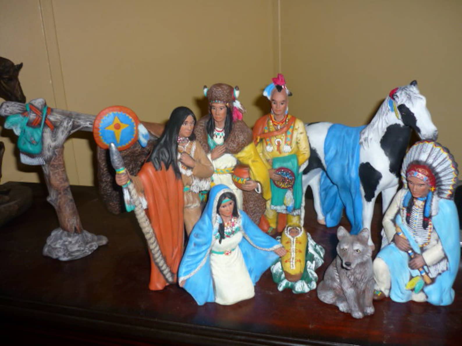 Ceramic American Indian Nativity Set Ready to Paint Etsy