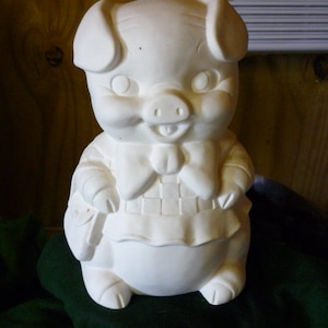 Sra. Piggy Bank Listo para pintar