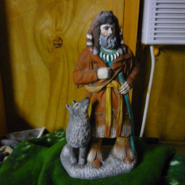 Mountainman met Wolf