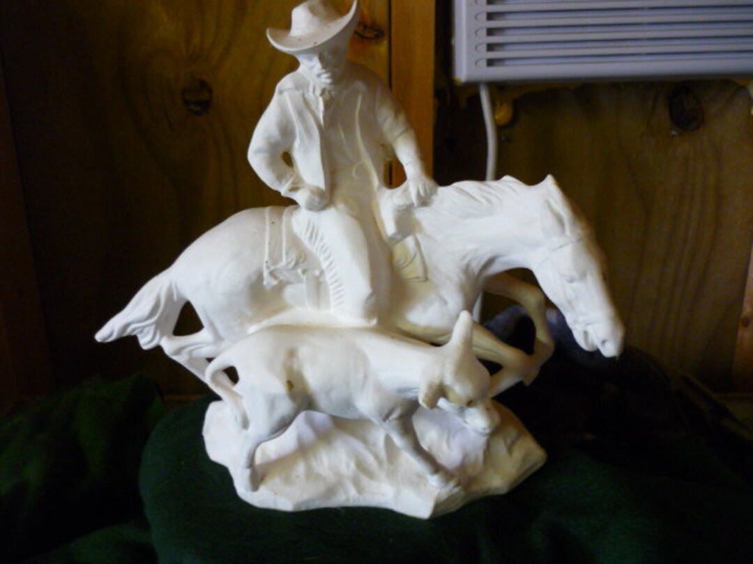 Ready to Paint Ceramic Roughcut Rodeo Calf Roper - Etsy