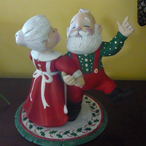Dancing Mr and Mrs Santa Ready to Paint