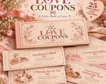 Buoni regalo d'amore per coppie: 25 buoni stampabili per una serata romantica, libretto di buoni regalo romantici, download immediato.